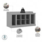 Woodland 40W Shoe Bench w/ Shelves & Wall Coat Rack by Bush Furniture