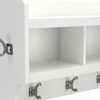 Woodland 40W Shoe Bench w/ Shelves & Wall Coat Rack by Bush Furniture