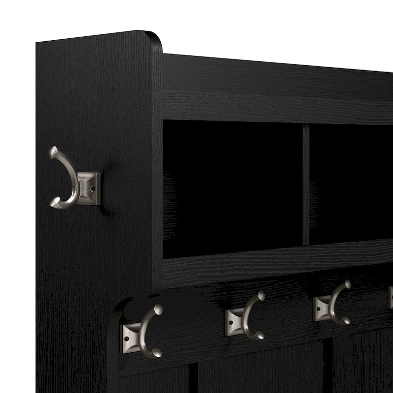 Woodland 40W Shoe Bench w/ Shelves & Wall Coat Rack by Bush Furniture