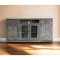 HomeRoots 70  Gray Solid Wood Cabinet Enclosed Storage Distressed TV Stand - 70' X '37.25' X '17.75