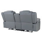 75  Light Gray Faux Leather Power Reclining Loveseat With Storage