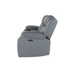 75  Light Gray Faux Leather Power Reclining Loveseat With Storage