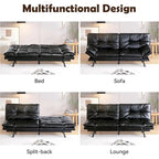 Faux Leather Sofa Memory Foam Loveseat Convertible Couch Bed