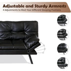 Faux Leather Sofa Memory Foam Loveseat Convertible Couch Bed