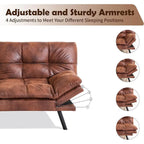 Faux Leather Sofa Memory Foam Loveseat Convertible Couch Bed