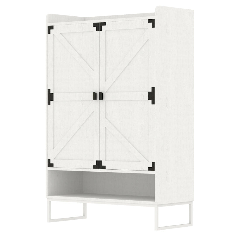 Shoe Cabinet with Doors, 6-Tier Shoe Storage Cabinet with Adjustable Shelves, Wooden Shoes Rack Shoe Storage Organizer