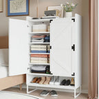 Shoe Cabinet with Doors, 6-Tier Shoe Storage Cabinet with Adjustable Shelves, Wooden Shoes Rack Shoe Storage Organizer