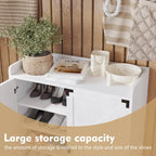 Shoe Cabinet with Doors, 6-Tier Shoe Storage Cabinet with Adjustable Shelves, Wooden Shoes Rack Shoe Storage Organizer