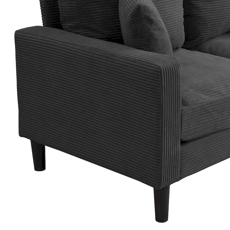 Modern Upholstered Sofa with 2 Pillows and High Density Foam Cushion, Wooden Frame for Home Lounge Area and Office