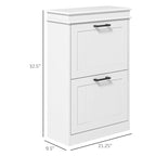 Shoe Cabinet for Entryway, Narrow Shoe Rack Storage Organizer with 2 Flip Drawers and Adjustable Shelves for 10 Pairs of Shoes