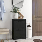 Shoe Cabinet for Entryway, Narrow Shoe Rack Storage Organizer with 2 Flip Drawers and Adjustable Shelves for 10 Pairs of Shoes