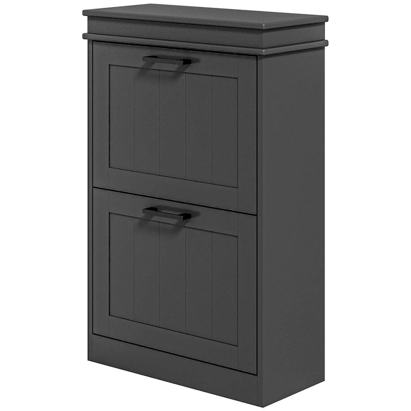 Shoe Cabinet for Entryway, Narrow Shoe Rack Storage Organizer with 2 Flip Drawers and Adjustable Shelves for 10 Pairs of Shoes