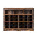 Sleek Design 24 Shoe Cubby Console, Modern Shoe Cabinet with Curved Base