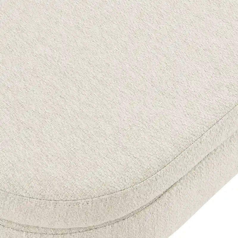 GDFStudio - Emma Linen Pleated Storage Ottoman Bench with Durable Rubberwood Legs