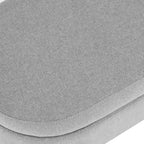 GDFStudio - Emma Linen Pleated Storage Ottoman Bench with Durable Rubberwood Legs