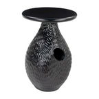 HomeRoots 20  Black Solid Wood Round Pedestal End Table - 15' X '20.1' X '15