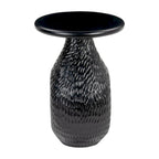 HomeRoots 20  Black Solid Wood Round Pedestal End Table - 15' X '20.1' X '15