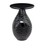 HomeRoots 20  Black Solid Wood Round Pedestal End Table - 15' X '20.1' X '15