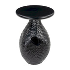 HomeRoots 20  Black Solid Wood Round Pedestal End Table - 15' X '20.1' X '15