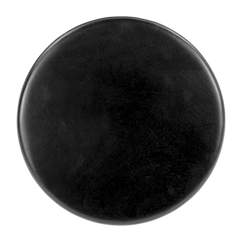 HomeRoots 20  Black Solid Wood Round Pedestal End Table - 15' X '20.1' X '15