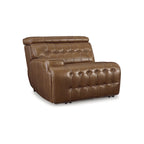 Signature Design by Ashley Temmpton Medium Brown 5-Piece Power Reclining Sectional - 110 W x 110 D x 34 H