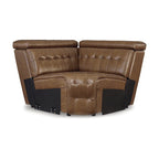Signature Design by Ashley Temmpton Medium Brown 5-Piece Power Reclining Sectional - 110 W x 110 D x 34 H