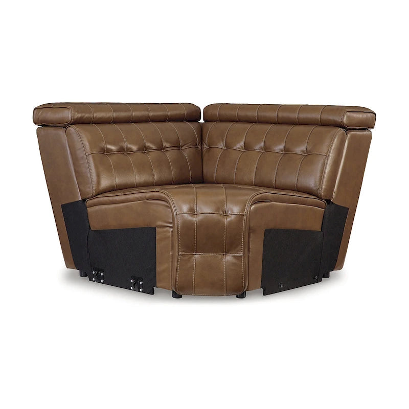 Signature Design by Ashley Temmpton Medium Brown 5-Piece Power Reclining Sectional - 110 W x 110 D x 34 H