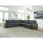 Signature Design by Ashley Brindley Pier Gray 5-Piece Sectional - 128 W x 128 D x 40 H