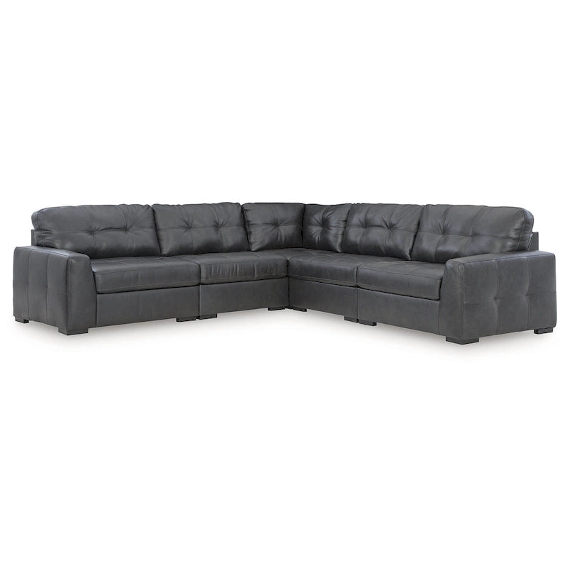 Signature Design by Ashley Brindley Pier Gray 5-Piece Sectional - 128 W x 128 D x 40 H