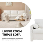 3-Seater Sofa 77  Chenille Couch - Plush Triple Seater Sofa with High-Density Foam Cushions, Deep Seat Living Room Couch