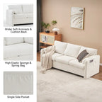 3-Seater Sofa 77  Chenille Couch - Plush Triple Seater Sofa with High-Density Foam Cushions, Deep Seat Living Room Couch
