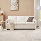 3-Seater Sofa 77  Chenille Couch - Plush Triple Seater Sofa with High-Density Foam Cushions, Deep Seat Living Room Couch