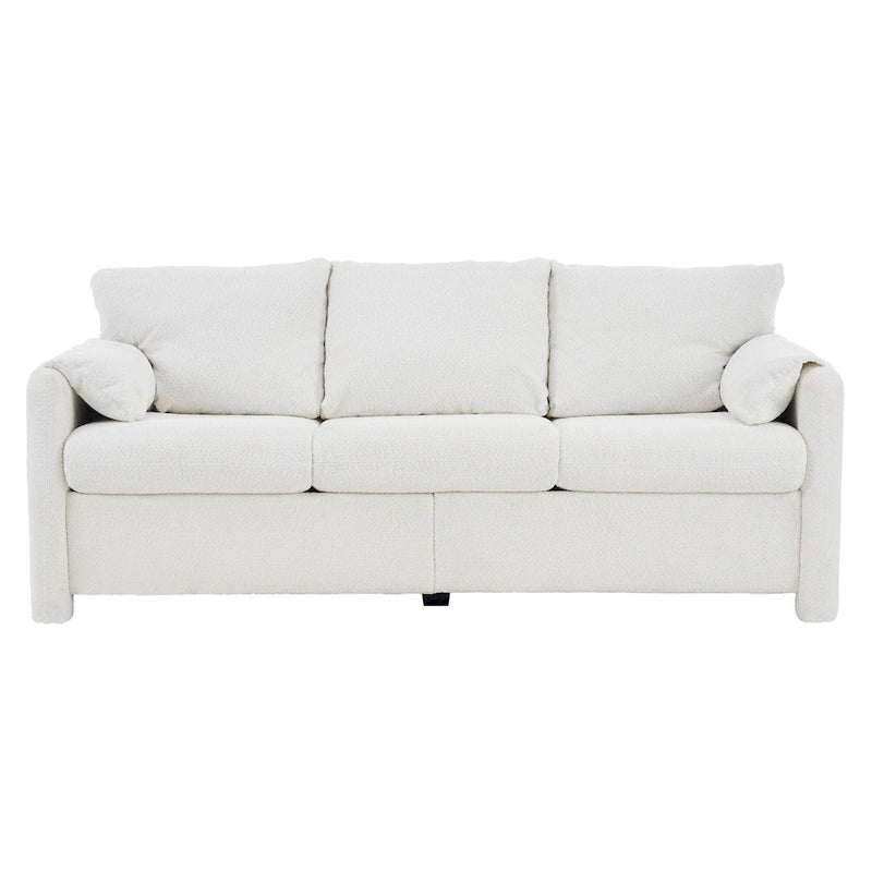 3-Seater Sofa 77  Chenille Couch - Plush Triple Seater Sofa with High-Density Foam Cushions, Deep Seat Living Room Couch