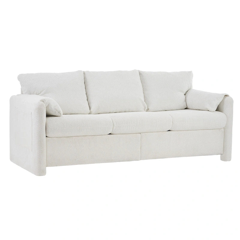 3-Seater Sofa 77  Chenille Couch - Plush Triple Seater Sofa with High-Density Foam Cushions, Deep Seat Living Room Couch