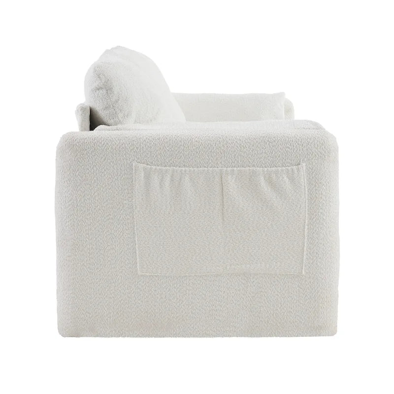 3-Seater Sofa 77  Chenille Couch - Plush Triple Seater Sofa with High-Density Foam Cushions, Deep Seat Living Room Couch