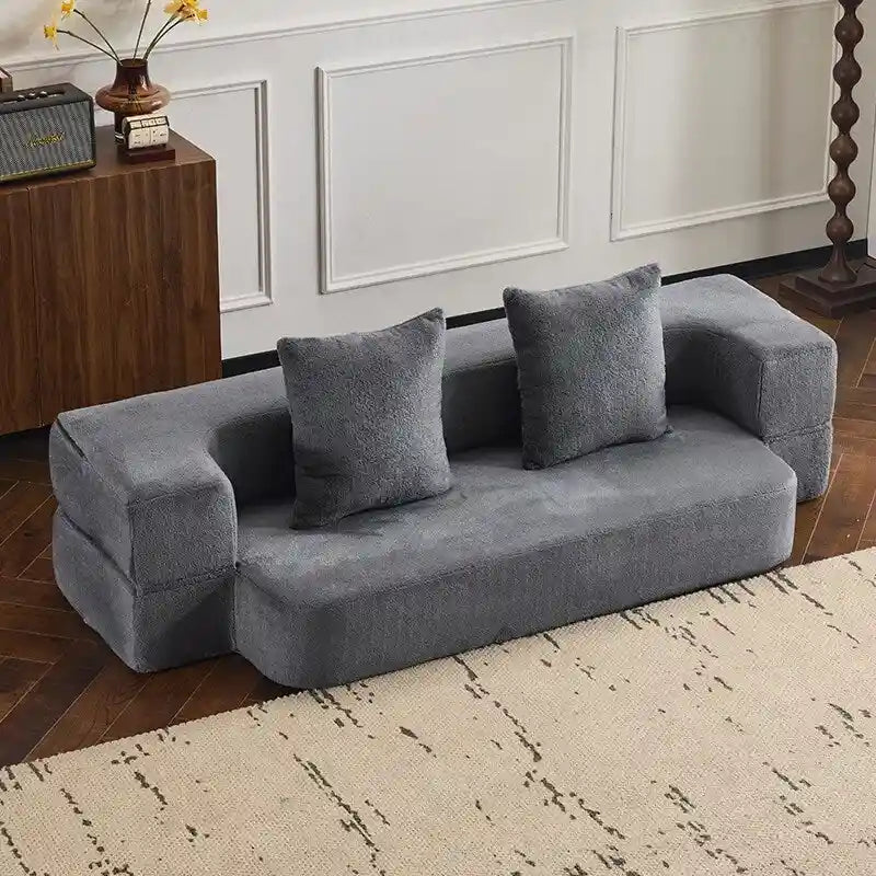 Versatile Transformable Sofa with Ottoman Stools for Compact Spaces