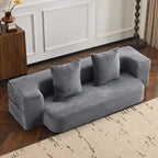 Versatile Transformable Sofa with Ottoman Stools for Compact Spaces