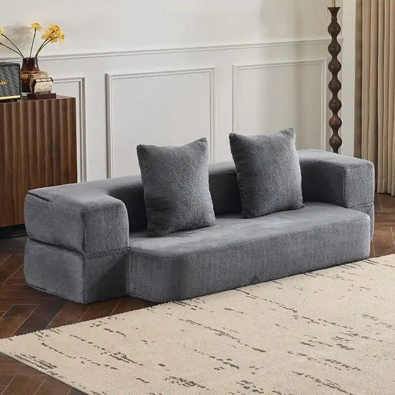Versatile Transformable Sofa with Ottoman Stools for Compact Spaces