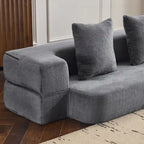 Versatile Transformable Sofa with Ottoman Stools for Compact Spaces