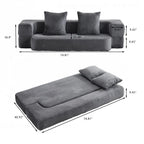 Versatile Transformable Sofa with Ottoman Stools for Compact Spaces