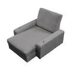 Upholstered Chaise Lounge with Adjustable Backrest Lounge Chair
