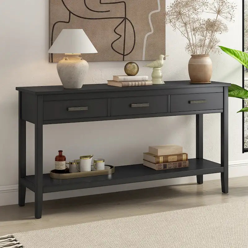 59  Minimalist Console Table with Drawer & Shelf