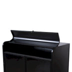 47.6 Tall Metal Cabinet with Glass Doors&Flip-Top,4-Tier Display Cabinet with Open Shelves,Freestanding Steel Sideboard Buffet