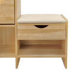 47.2  Rattan Shoe Storage Cabinet with 2 Flip Drawers, Narrow Shoe Rack Cabinet with 1 Storage Drawer & Bench for Hallway