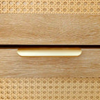 47.2  Rattan Shoe Storage Cabinet with 2 Flip Drawers, Narrow Shoe Rack Cabinet with 1 Storage Drawer & Bench for Hallway