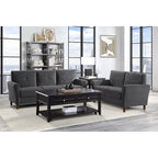 Brown Velvet Upholstery 1Pc Comfort Loveseat Plush Seatbacks Tufted Detail Solid Wood Frame Modern Living Room Furniture