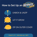 Ultimate Sack 6ft Bean Bag Chair, Oversized Indoor Comfy Lounger, Blue Suede