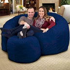 Ultimate Sack 6ft Bean Bag Chair, Oversized Indoor Comfy Lounger, Blue Suede