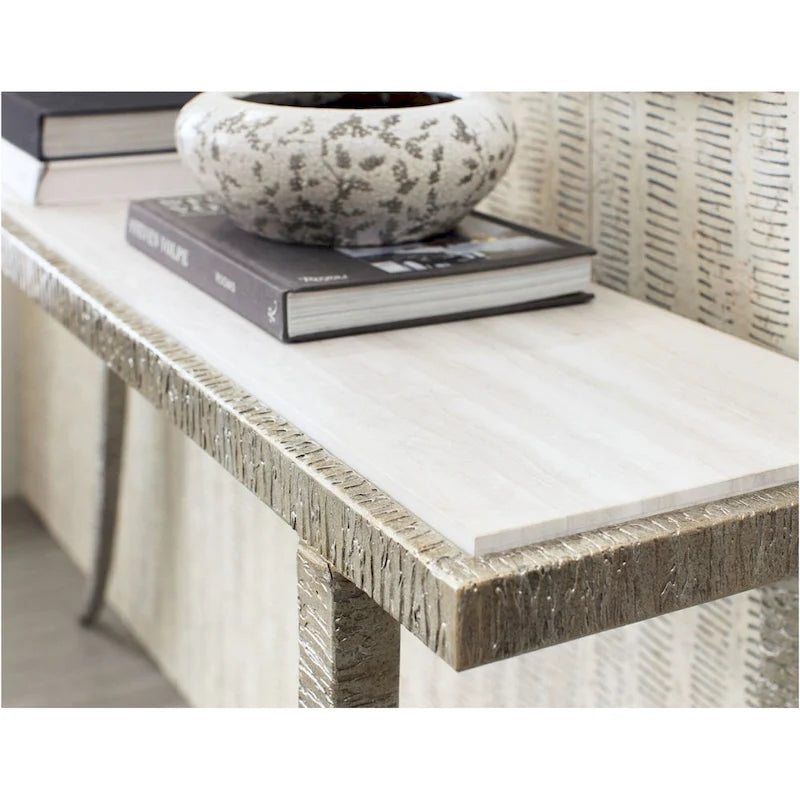 Hooker Furniture 628-85669-00 Sabre 14  Wide Marble Top Metal Console