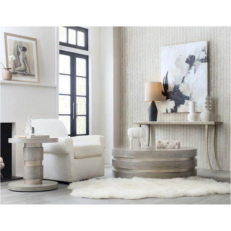 Hooker Furniture 628-85669-00 Sabre 14  Wide Marble Top Metal Console